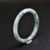 Thin Burmese White Jade Hand Carved Stone Bangle Bracelet 59mm - Image 3