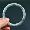 Thin Burmese White Jade Hand Carved Stone Bangle Bracelet 59mm - Image 4