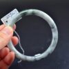 Thin Burmese White Jade Hand Carved Stone Bangle Bracelet 59mm - Image 5