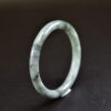 Thin Burmese White Jade Hand Carved Stone Bangle Bracelet 59mm - Image 2