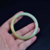 Jade bracelet, Grade A natural untreated Jadeite jade Myanmar, Jade Bangle green hand carved 52mm - Image 2