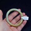 Jade bracelet, Grade A natural untreated Jadeite jade Myanmar, Jade Bangle green hand carved 52mm - Image 6