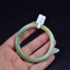 Hand Carved Icy Apple, Emerald, and Spinach Green with Milky White Burmese Grade A Jadeite Jade Bangle 51mm - Image 6