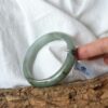 Gemstone White Natural Myanmar Jadeite bangle jade Bracelet 58mm - Image 4