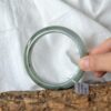 Gemstone White Natural Myanmar Jadeite bangle jade Bracelet 58mm - Image 3