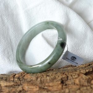 Gemstone White Natural Myanmar Jadeite bangle jade Bracelet  58mm BG01580014