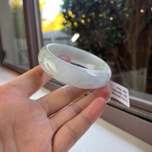 Handmade Jade Bangle Burma Green Jadeite Bracelet 55mm BG01550017