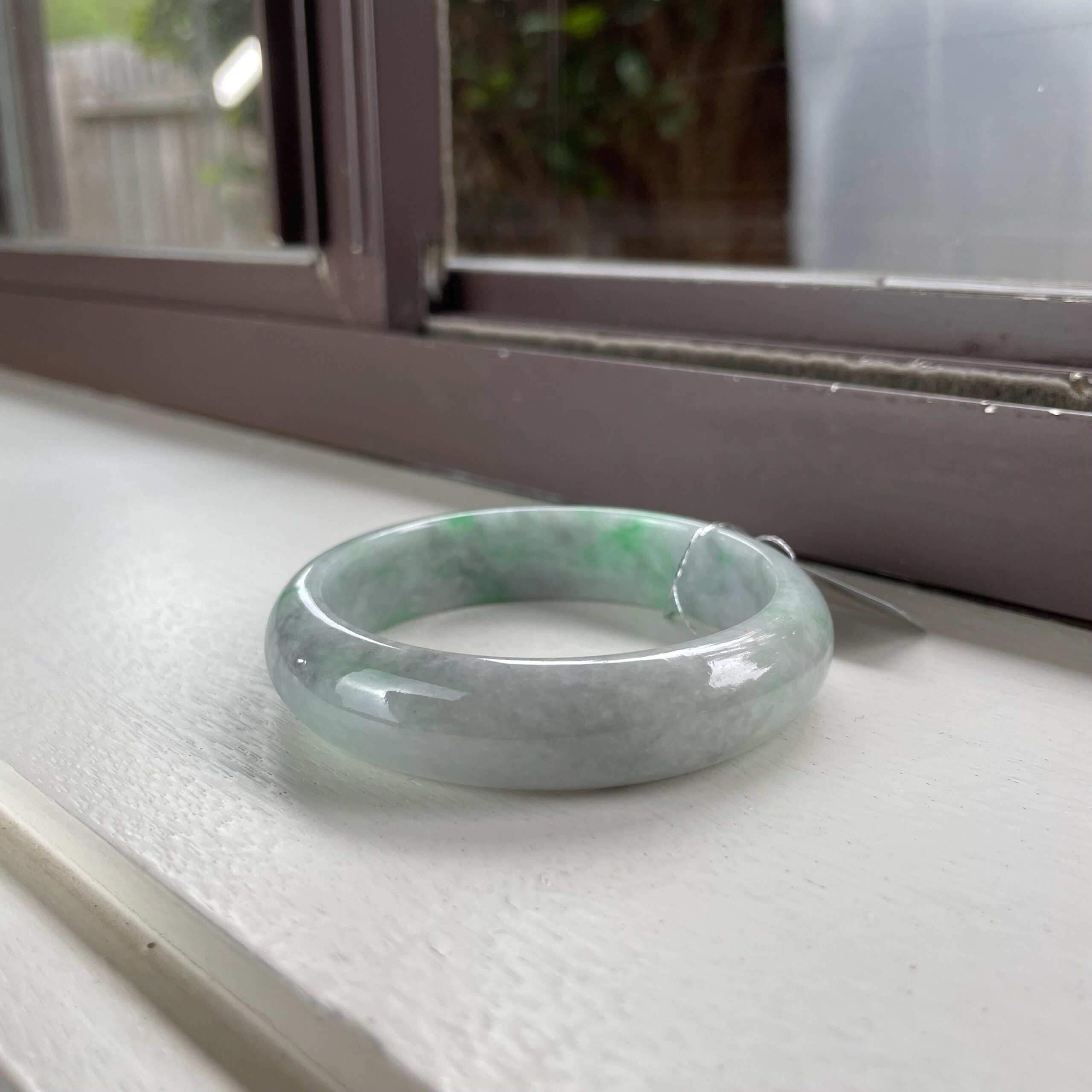 genuine jadeite bangle green grade A jade stone authentic Asian jewelry bracelet 55mm - Image 4