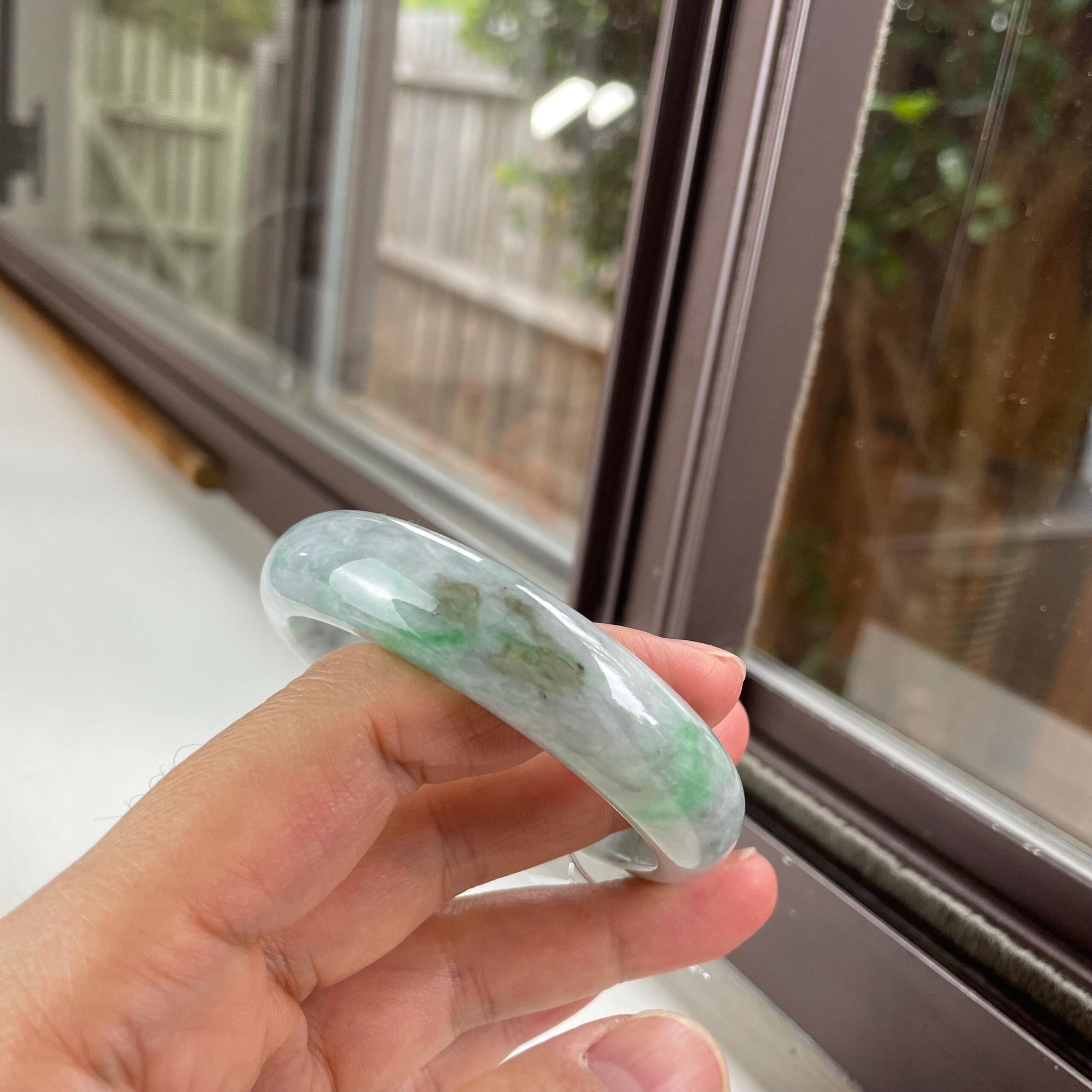genuine jadeite bangle green grade A jade stone authentic Asian jewelry bracelet 55mm - Image 8