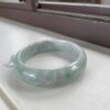 Green Chinese jade bangle, grade A jadeite gemstone bangle, Asian jewelry 56mm - Image 6