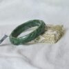 Natural Grade A Jadeite Bangle 58mm Hand Carved Ruyi Pattern Untreated Green Jade Bracelet Burmese Jade Jewelry Gift