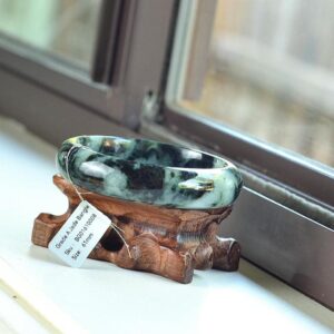 Large Blue Jade Bangle Round genuine grade A bracelets 61 mm BG01610008