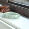 Gemstone White Natural Myanmar Jadeite bangle jade Bracelet 57mm - Image 7
