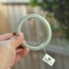 Gemstone White Natural Myanmar Jadeite bangle jade Bracelet 57mm - Image 8