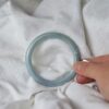 Blue Burmese jade bangles, Type A, real stone bracelet, 57mm