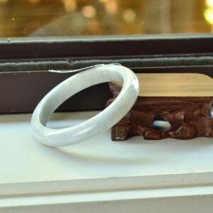 White Jadeite Jade Bangle Bracelet 60 mm BG01600014