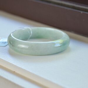 Handmade Jade Bangle Burma Green Jadeite Bracelet 55mm BG01550014