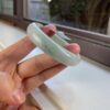 Handmade Jade Bangle Burma Green Jadeite Bracelet 55mm - Image 2