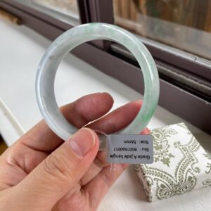 Green Chinese jade bangle, grade A jadeite gemstone bangle, Asian jewelry  56mm BG01560017