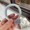 Green Chinese jade bangle, grade A jadeite gemstone bangle, Asian jewelry 56mm - Image 2