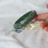 Natural Grade A Jadeite Bangle 58mm Hand Carved Ruyi Pattern Untreated Green Jade Bracelet Burmese Jade Jewelry Gift - Image 5
