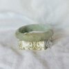 Light Green Ruyi Carved Jade Bracelet Untreated Burmese Jade Gift Jadeite Bangle 59mm - Image 2