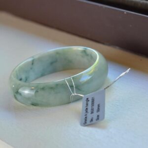 Natural Burma Jade Bangle, Grade A Jadeite Bracelet, Untreated Myanmar Jade Jewelry 50 mm (BG01500001)