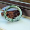 Unique white Jade Bangle Round genuine grade A bracelets 57mm - Image 4