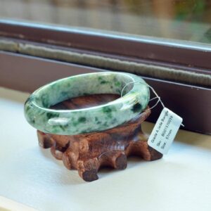 Unique white Jade Bangle Round genuine grade A bracelets 57mm BG01570019