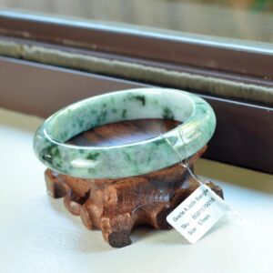 Green Spots  Jade Bangle Round genuine grade A bracelets 57mm BG01570018