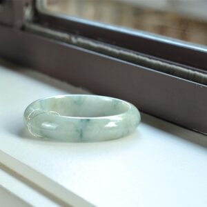 Gemstone White Natural Myanmar Jadeite bangle jade Bracelet  57mm BG01570016