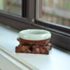 Gemstone White Natural Myanmar Jadeite bangle jade Bracelet 57mm - Image 4