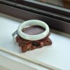 Gemstone White Natural Myanmar Jadeite bangle jade Bracelet 57mm - Image 7