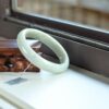 Gemstone White Natural Myanmar Jadeite bangle jade Bracelet 57mm - Image 6