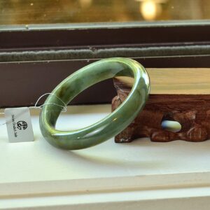 Unique white Jade Bangle Round genuine grade A bracelets 57mm BG01570024