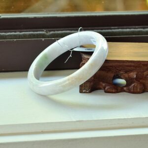 White Jadeite Jade Bangle Bracelet 60 mm BG01600013