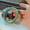 Real Handmade Jade Bangle Burma Jadeite Bracelet 55mm - Image 4