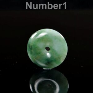 Jadeite Donut Pendant: Natural Green Lavender Colors