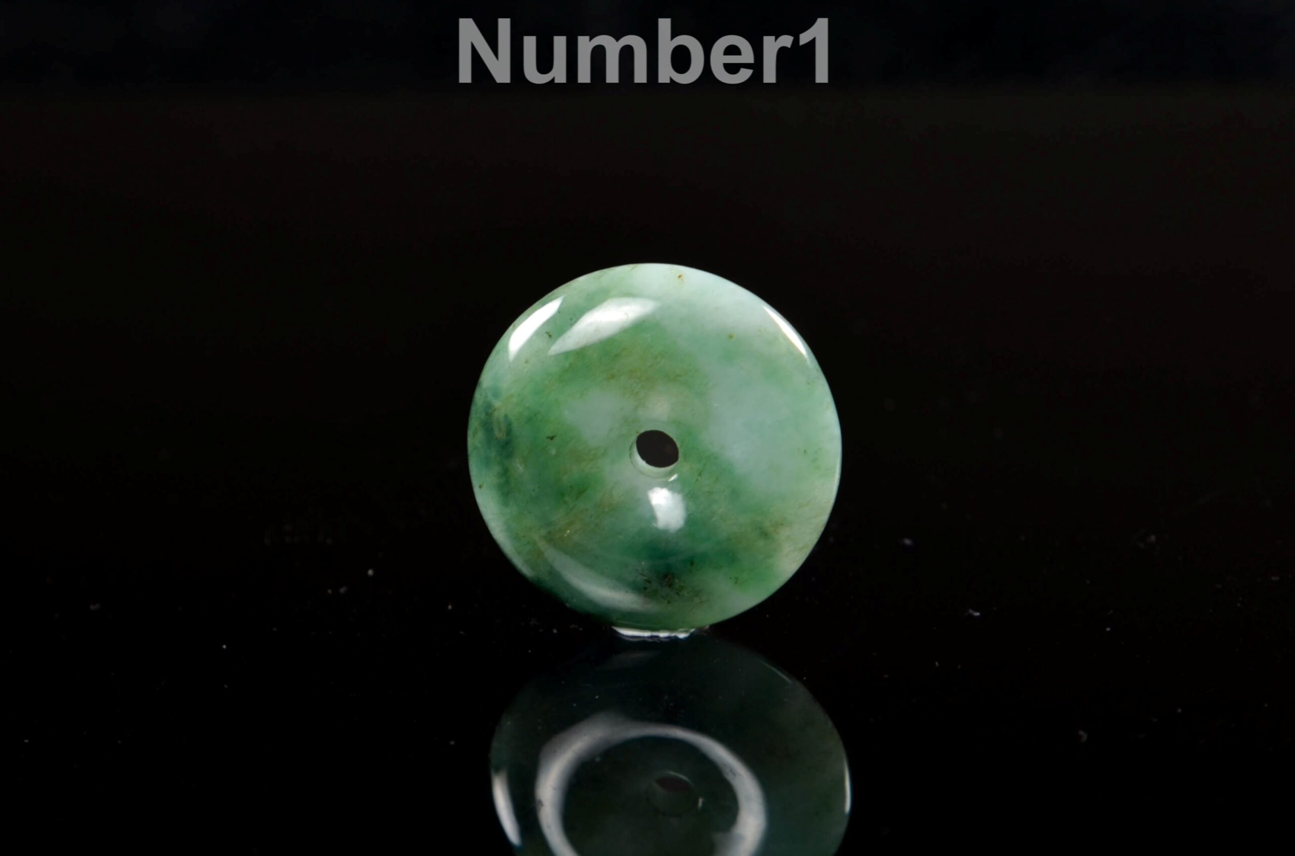 Jadeite Donut Pendant: Natural Green Lavender Colors