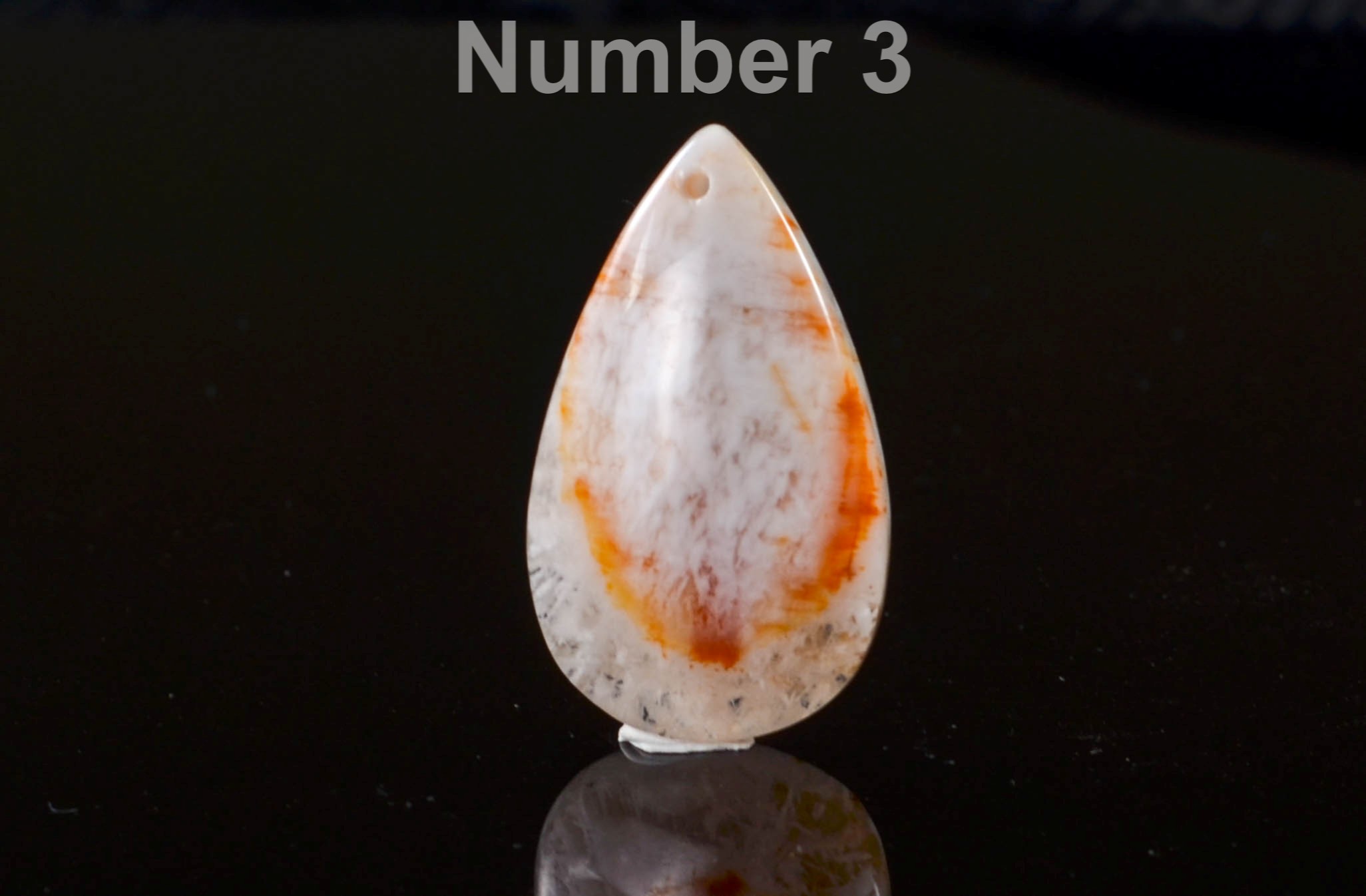 Red Phantom Quartz Pendant, Teardrop Gemstone Focal Bead - Image 4