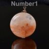 Natural Red Phantom Quartz Puffy coin Pendant Side Drilled Gemstone Focal Bead