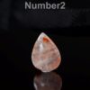 Rare Natural Red Phantom Quartz Puffy Teardrop Pendant Side Drilled Gemstone Focal Bead - Image 2