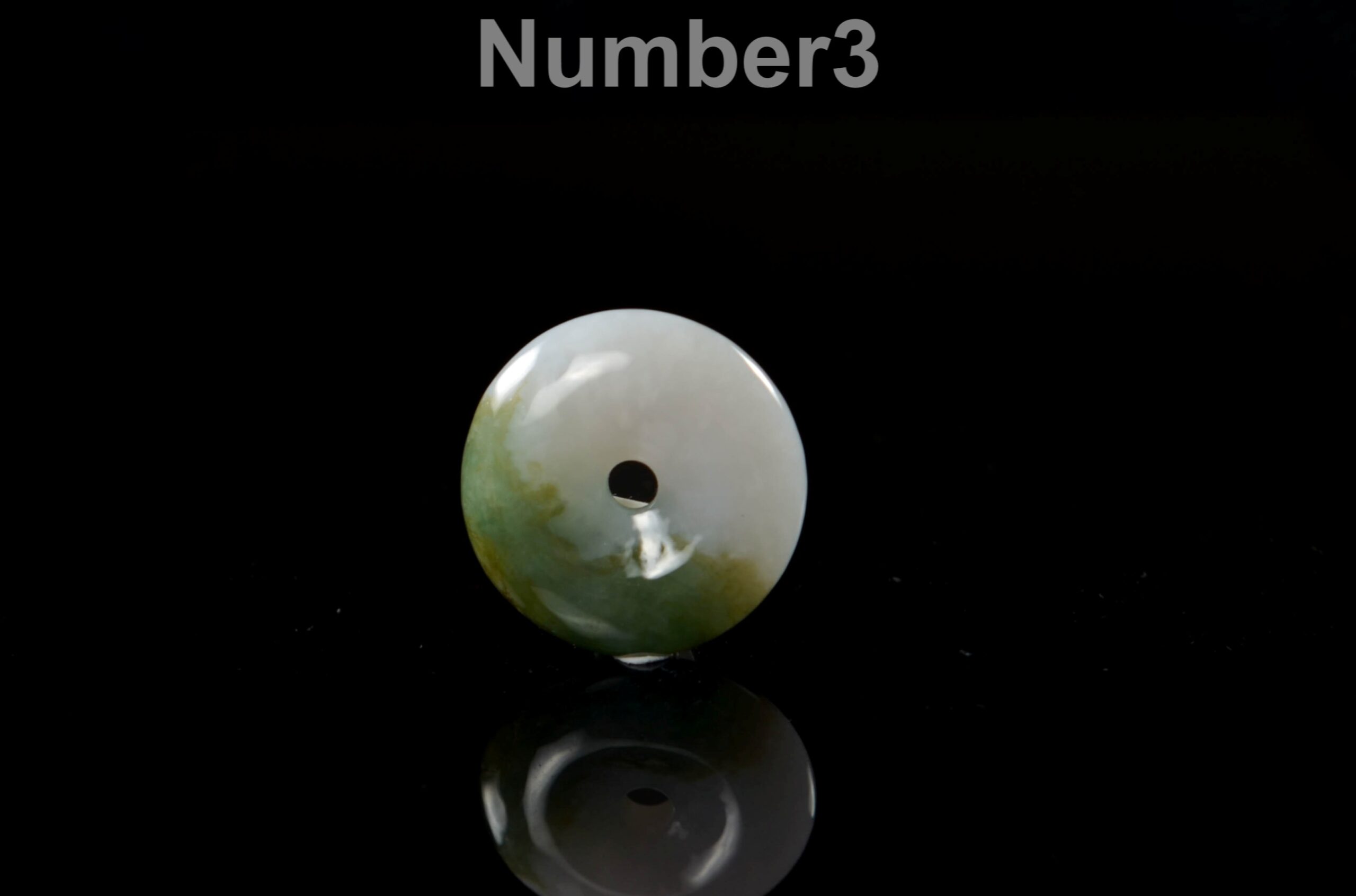 Jadeite Donut Pendant: Natural Green Lavender Colors (Handmade) JPT00000083 - Image 3