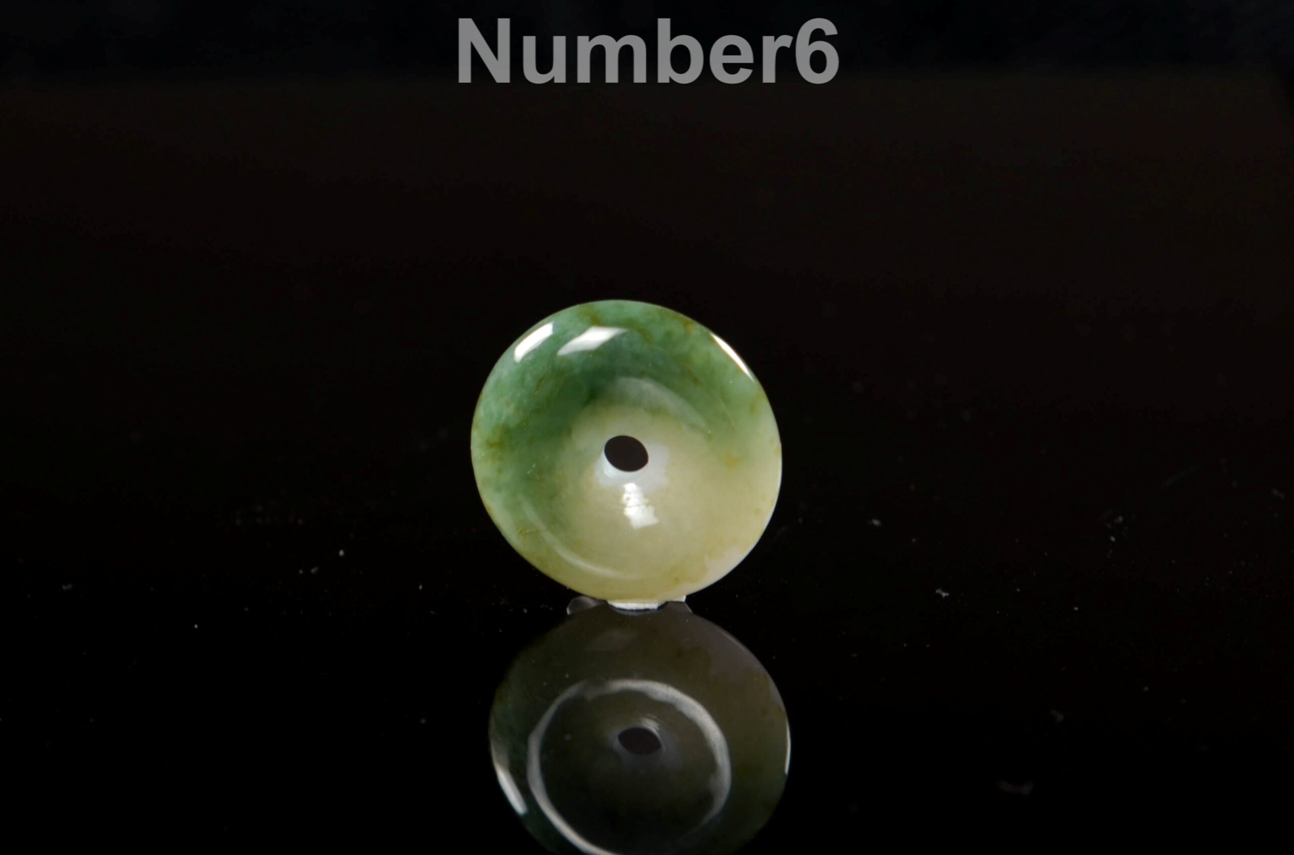 Jadeite Donut Pendant: Natural Green Lavender Colors (Handmade) JPT00000083 - Image 6
