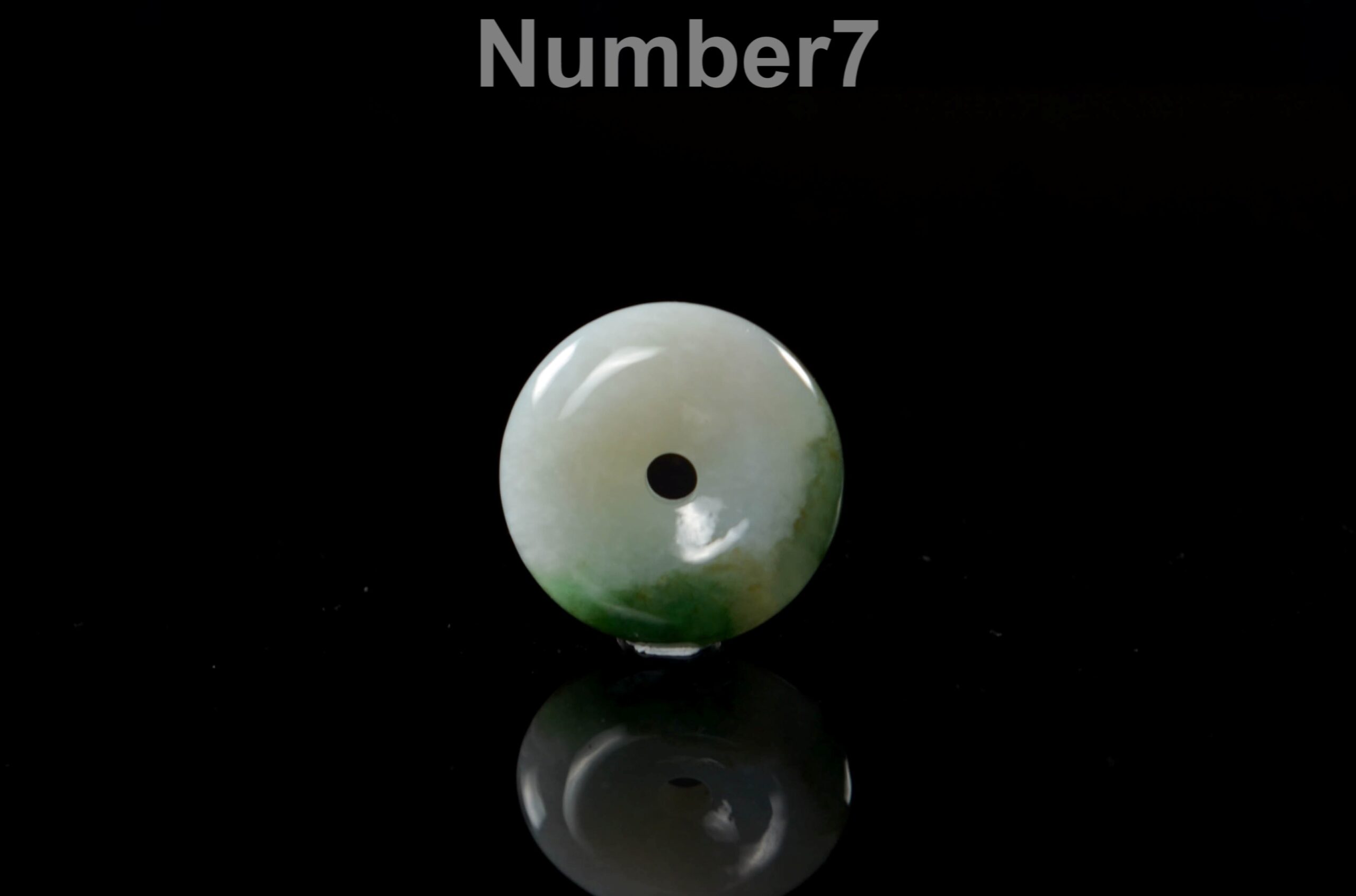 Jadeite Donut Pendant: Natural Green Lavender Colors (Handmade) JPT00000083 - Image 7