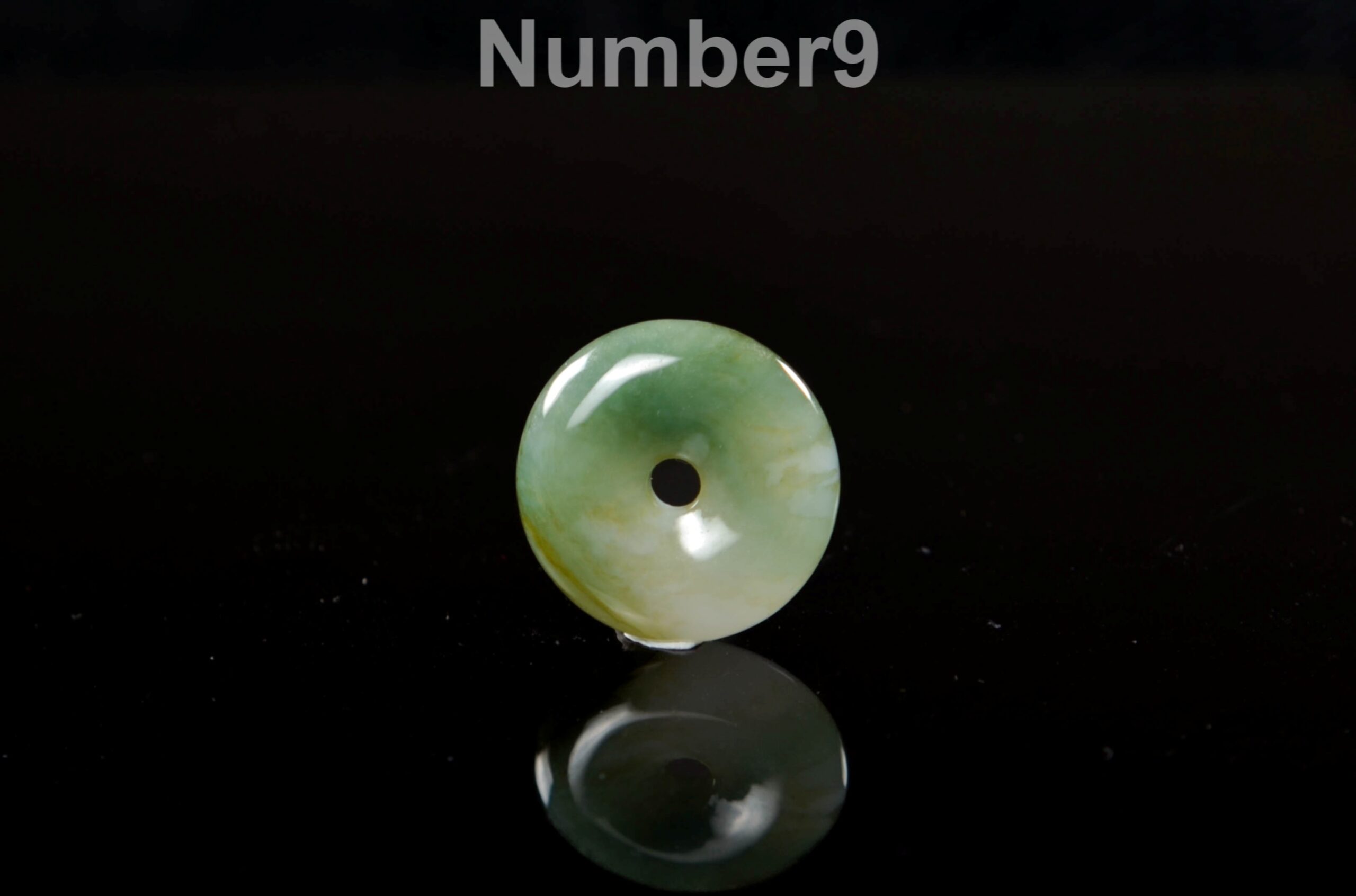 Jadeite Donut Pendant: Natural Green Lavender Colors (Handmade) JPT00000083 - Image 9