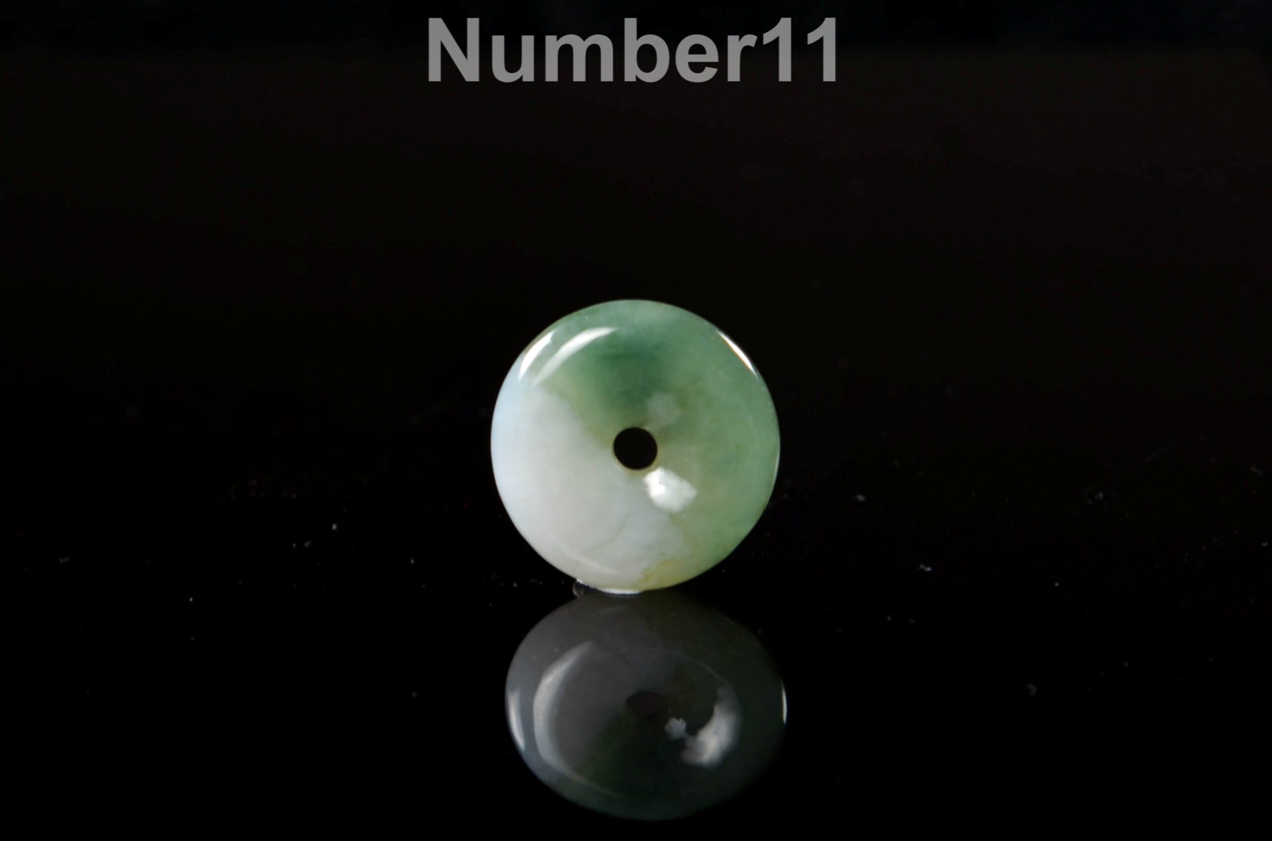 Jadeite Donut Pendant: Natural Green Lavender Colors (Handmade) JPT00000083 - Image 11