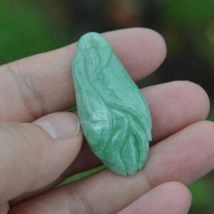 Hand Carved Myanmar Jadeite Flower Pendant, Grade A Gemstone JPT00000004