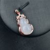 Jadeite Gourd Pendant, 925 Silver Rose Gold Setting, Burma Jade (No Chain) JPT00000006 - Image 3