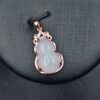 Jadeite Gourd Pendant, 925 Silver Rose Gold Setting, Burma Jade (No Chain) JPT00000006 - Image 4